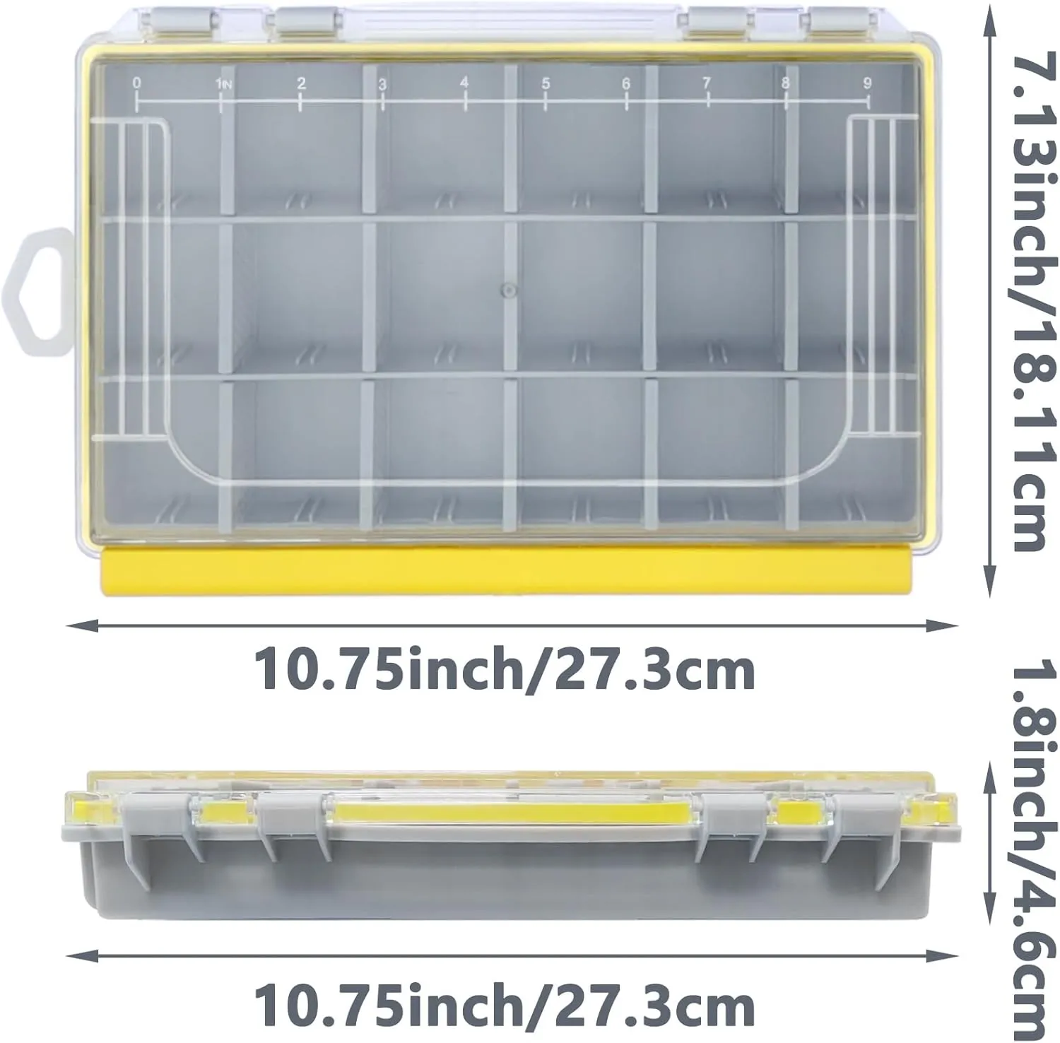 Aventik Waterproof Fishing Tackle Box Organizer with Removable Dividers Fathers Day Dad Gifts for Men Dad Husband Boys Beginner Sturdy Lure Storage Box and Terminal Tackle Storage 3600 Tackle Trays