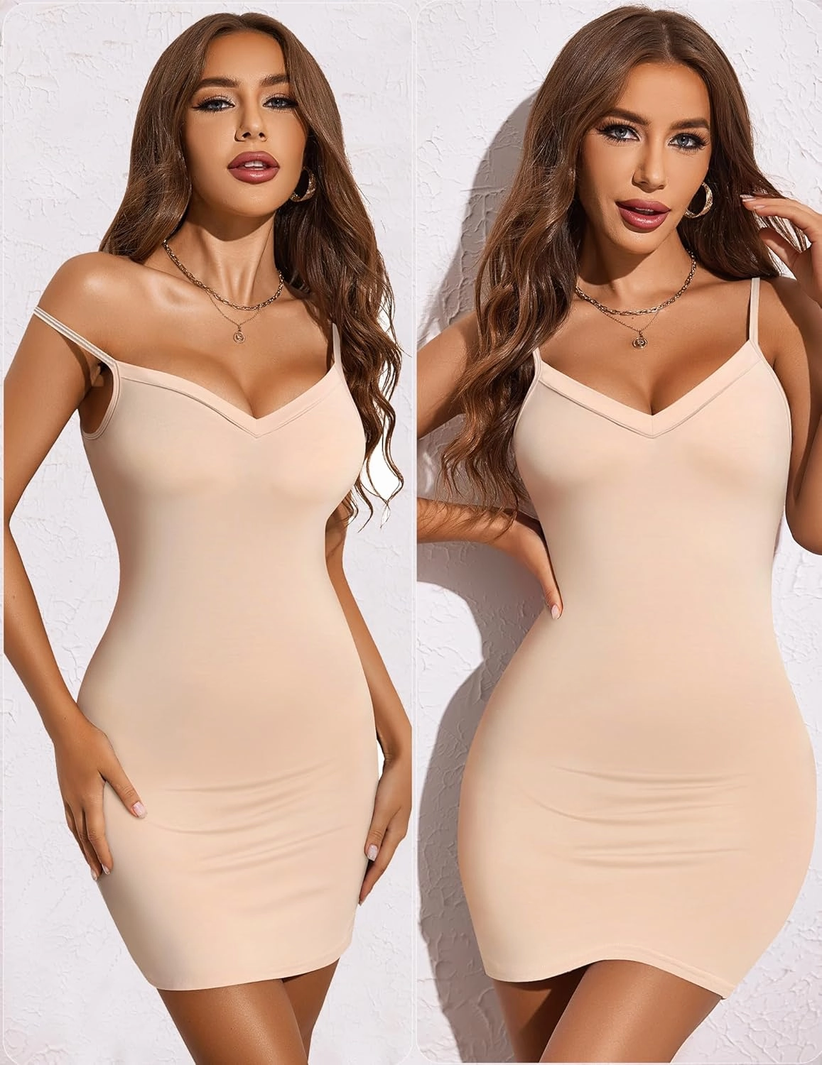Avidlove Women's Full Slip Under Dress Adjustable Spaghetti Strap Camisole Mini Dress Knee Length Slips Nightwear