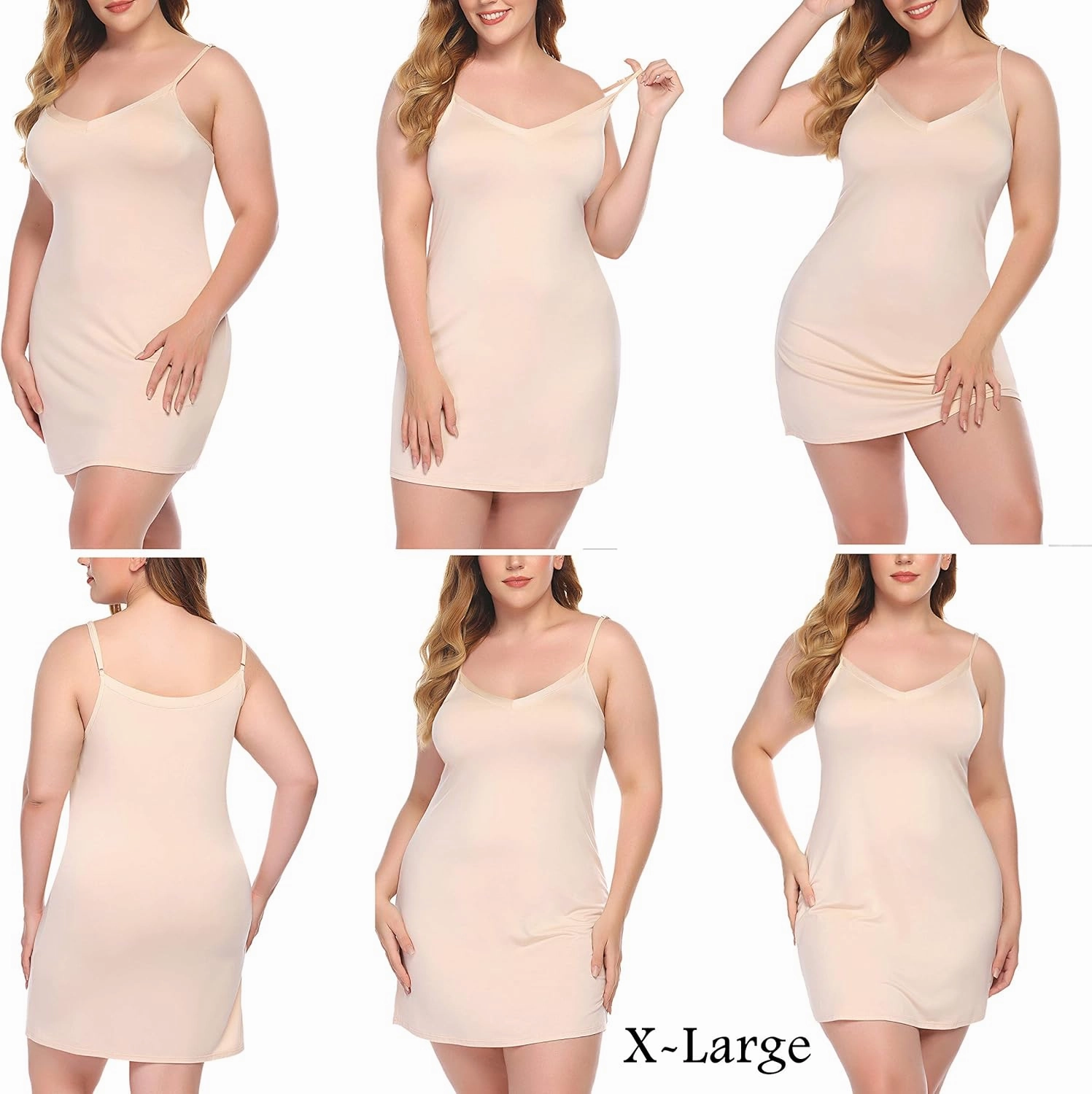 Avidlove Women's Full Slip Under Dress Adjustable Spaghetti Strap Camisole Mini Dress Knee Length Slips Nightwear