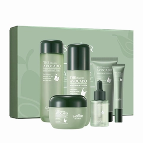 Avocado Skin Care Set,6pcs Skincare Gift Set with Facial Cleanser, Toner, Lotion, Face Serum, Face Cream, Eye Cream For Hydrating Skin,Anti-Aging Skin For Women Teen Girls（Gift box packaging）