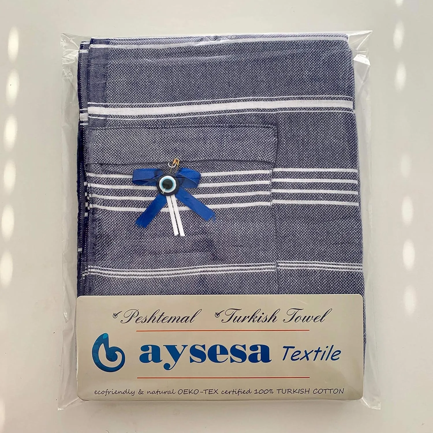 Aysesa-Sandproof Turkish Cotton Beach Towel Oversized w/Hidden-Pocket 75" Sand Free Blanket Extra Large Packable Travel Bath Towel Gift Men Women Made-in-Turkey