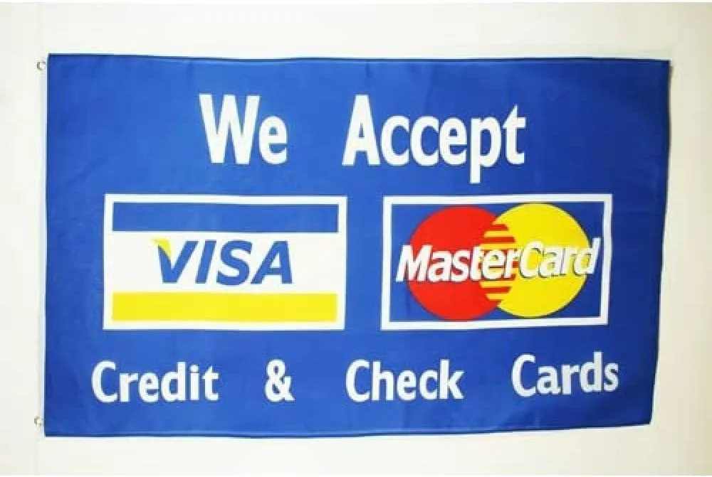 AZ FLAG - Visa Mastercard Flag - 3x5 Ft - 100D Polyester Credit Card Banner with Two Metal Grommets - Fade Resistant - Vivid Colors - 3' x 5' Feet - 150x90 Cm