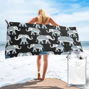 Aztec Elephant Premium Compact Microfiber Travel Towel-Featherlight & Quick Dry,Sand-Resistant Beach Towel for Swimming,Camping,Vacation Essentials with Carry Pouch