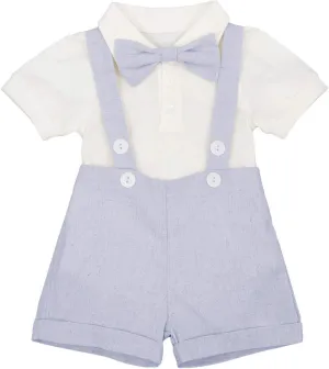Baby Boy Baptism Christening Outfit Bowtie Dress Shirt Suspenders Shorts Summer Wedding Party Formal Ring Bearer Suits