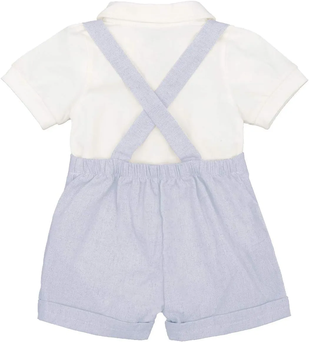Baby Boy Baptism Christening Outfit Bowtie Dress Shirt Suspenders Shorts Summer Wedding Party Formal Ring Bearer Suits