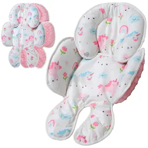 Baby Car seat Head Support, 2-in-1 Infant Car Seat Insert for Newborn Girls Boys Extra Soft Baby Support Pillow Cushion for Carseats, Strollers, Swings and Bouncers