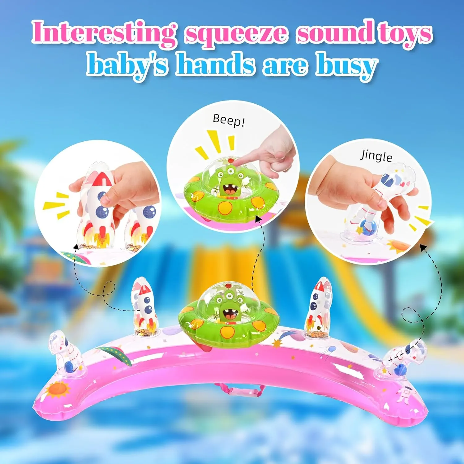 Baby Pool Float for 6-36 Months | Extra Wide Infant Pool Float with UPF50  Sunshade & Toy Play Console | Baby Floatie with Adjustable Safety Seat, Detachable Canopy, Secure Handle & Safety Leash