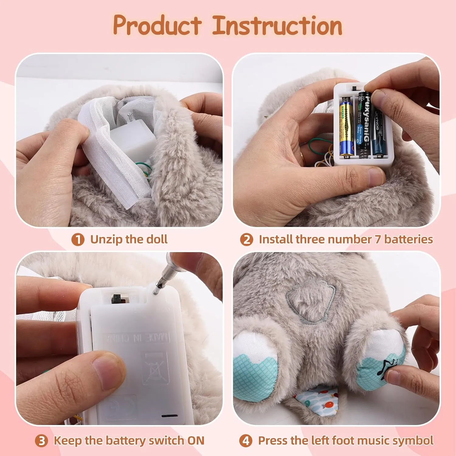 Baby Sound Machine Breathing Otter, Sensory Details Music Lights Rhythmic Breathing Motion Musical Baby Toy Plush for Newborns (Battery Not Includ)