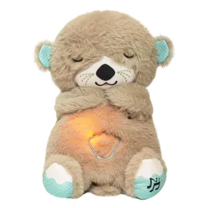 Baby Sound Machine Breathing Otter, Sensory Details Music Lights Rhythmic Breathing Motion Musical Baby Toy Plush for Newborns (Battery Not Includ)