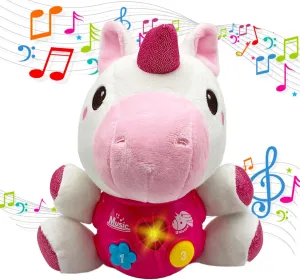 Baby Unicorn Musical Toys, Infant Light Music Set, Christmas Birthday Gifts 6 12 18 Month, Stocking Stuffer Shower Basket 1 2 Year Toddler Boy (Unicorn)