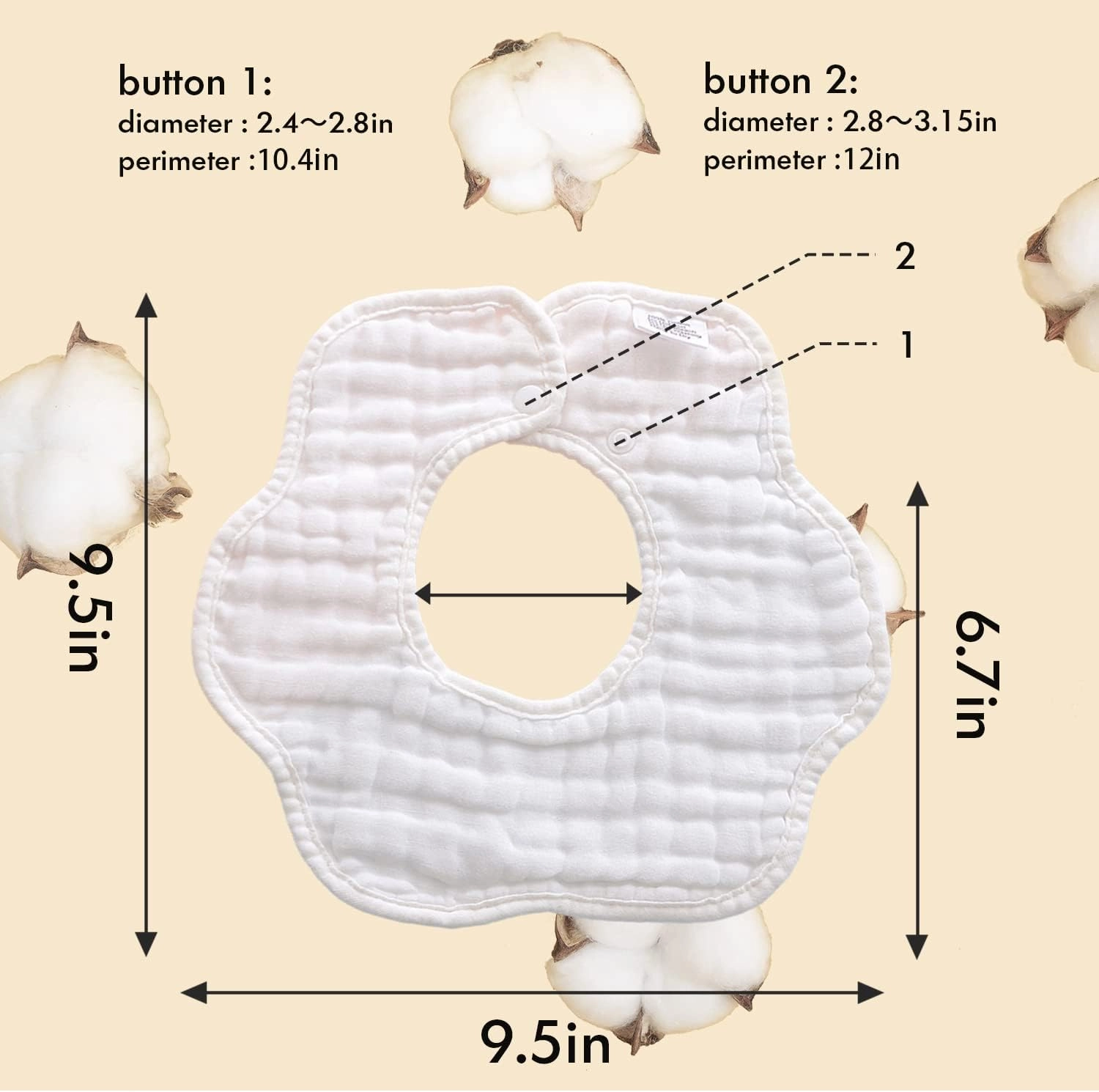 Baby Bibs Muslin Drool Teething Drooling Bibs for Baby Girl Boy Muslin Cotton
