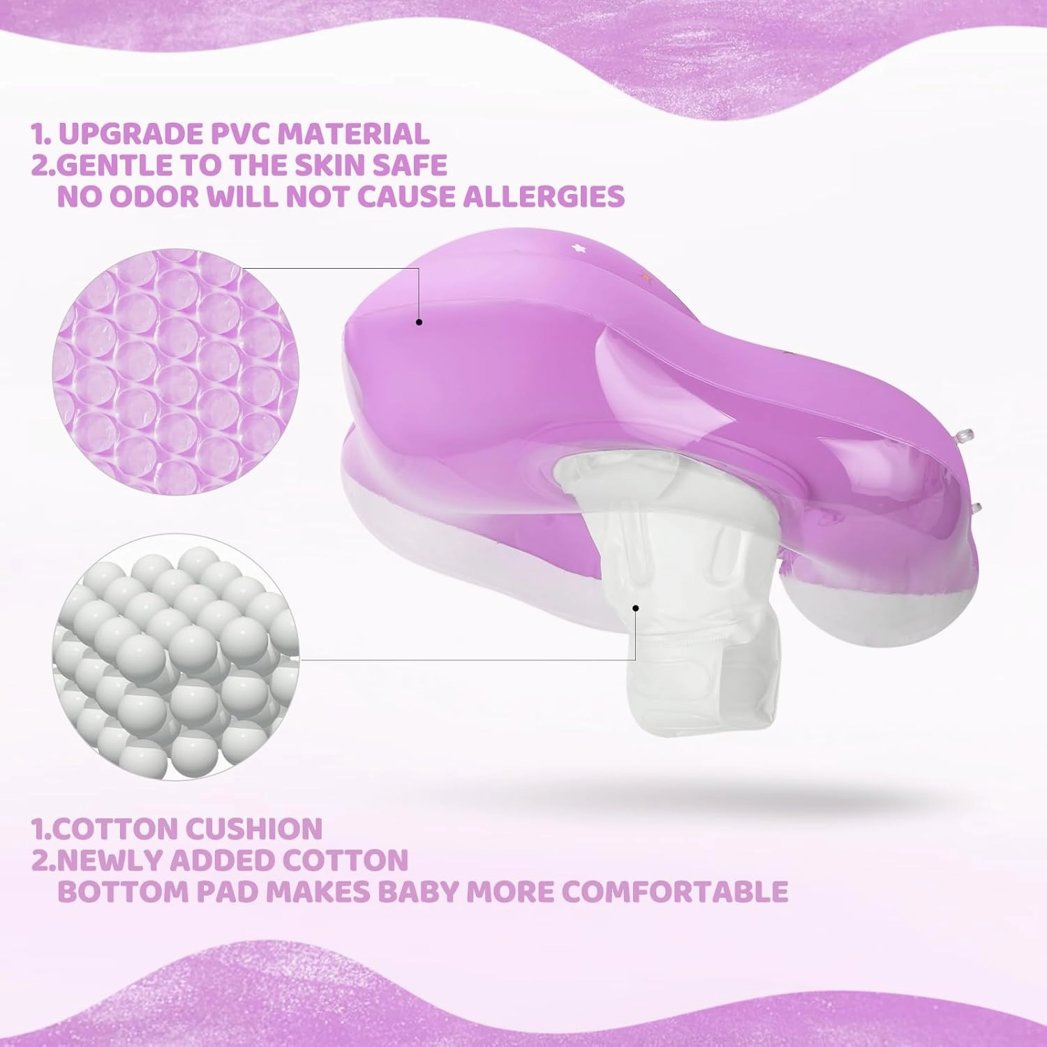 Baby Float with Canopy,Infant Pool Float with Safety Seat,Baby Swimming Float & Swim Float & Water Float UPF50  UV Protection for Toddler from 3 to 36 Months (S:3-12 Month/L:6-36 Month)