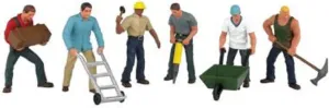 Bachmann Trains - FIGURES - CONSTRUCTION WORKERS (6pcs/pk) - O Scale
