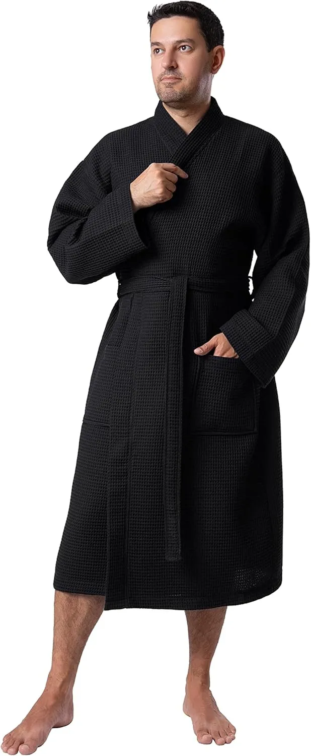 BAGNO MILANO Mens Robes, Waffle Robes For Men, Turkish Cotton Mens Bathrobes