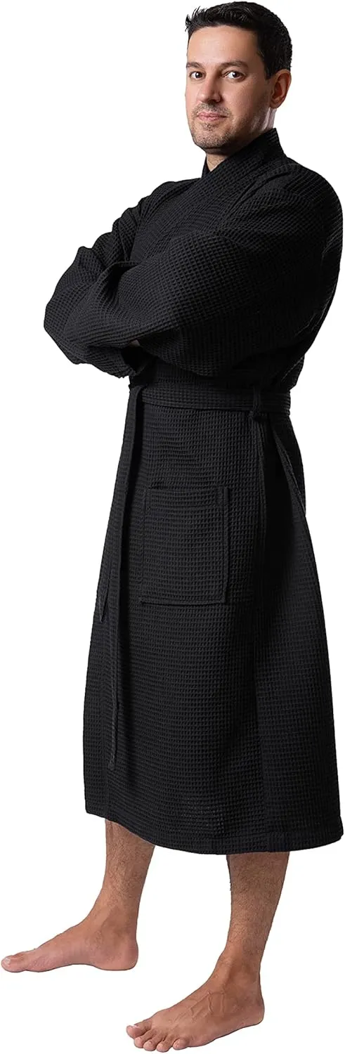 BAGNO MILANO Mens Robes, Waffle Robes For Men, Turkish Cotton Mens Bathrobes