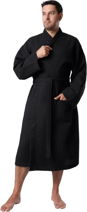 BAGNO MILANO Mens Robes, Waffle Robes For Men, Turkish Cotton Mens Bathrobes