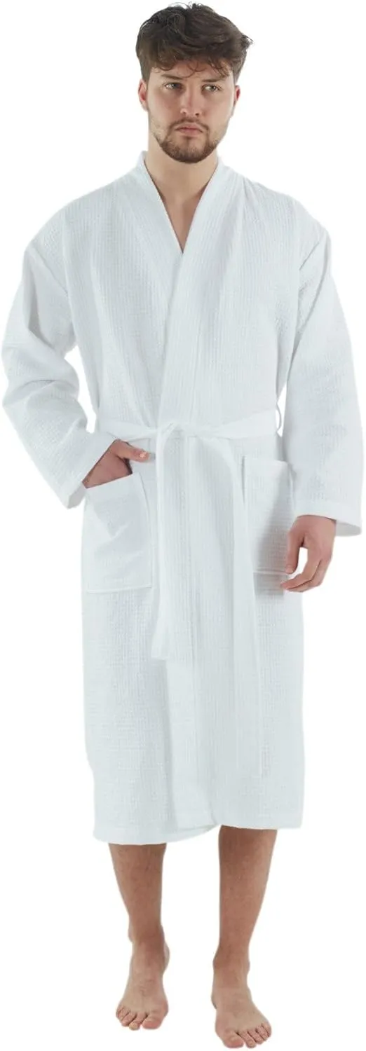 BAGNO MILANO Mens Robes, Waffle Robes For Men, Turkish Cotton Mens Bathrobes