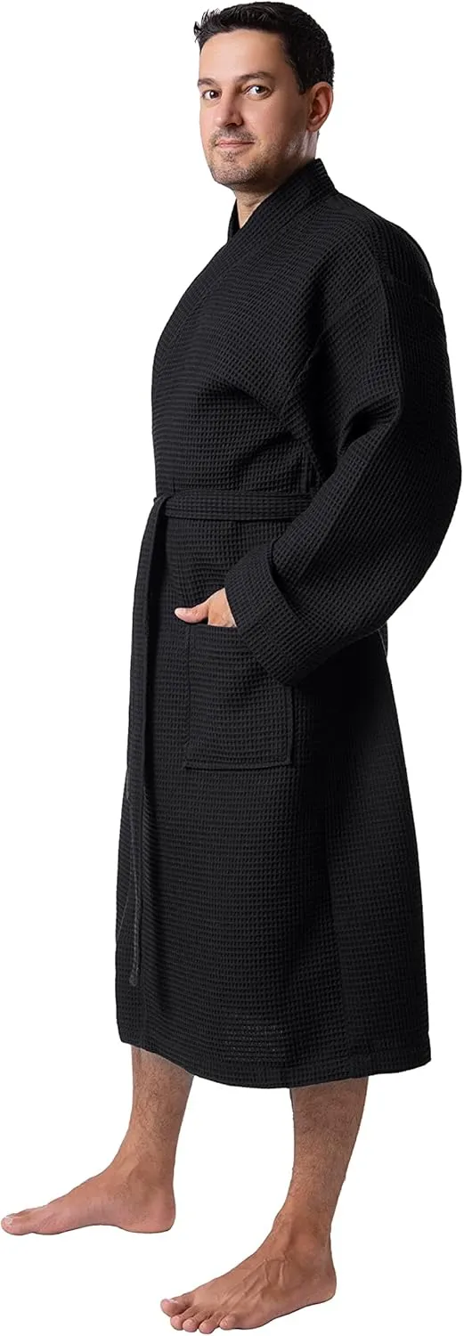 BAGNO MILANO Mens Robes, Waffle Robes For Men, Turkish Cotton Mens Bathrobes