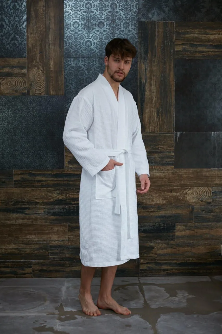 BAGNO MILANO Mens Robes, Waffle Robes For Men, Turkish Cotton Mens Bathrobes