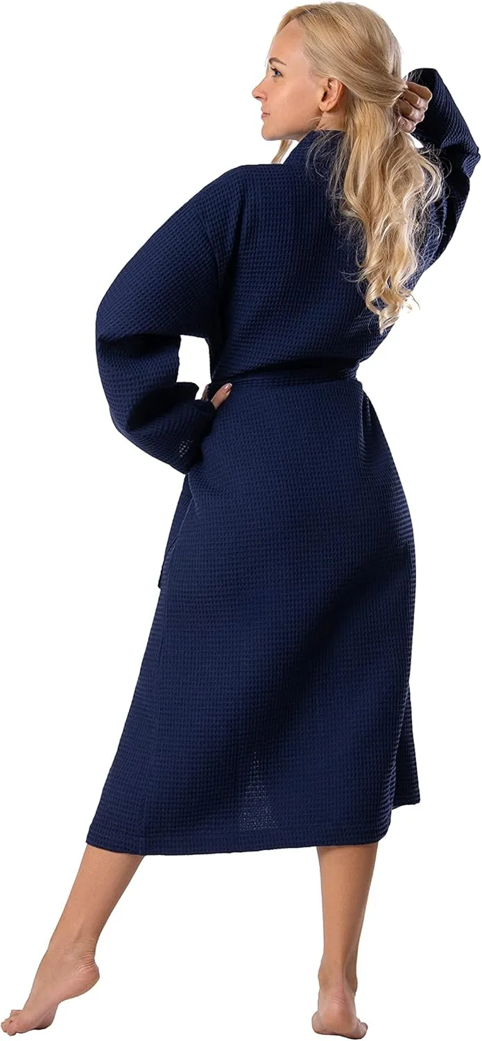 Bagno Milano Women's Robes, Waffle Robes For Women, Turkish Cotton Bathrobes For Women