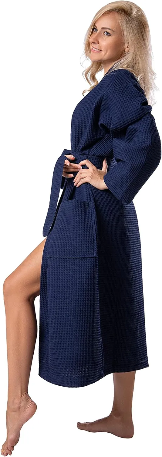 Bagno Milano Women's Robes, Waffle Robes For Women, Turkish Cotton Bathrobes For Women