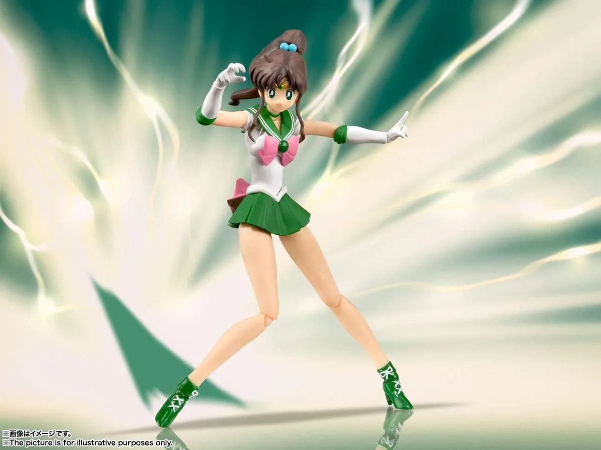 BANDAI Spirits S.H. Figuarts Sailor Moon Sailor Jupiter Animation Color Edition (Resale Version), Approx. 5.9 inches (150 mm), PVC & ABS, Pre-Painted Action Figure