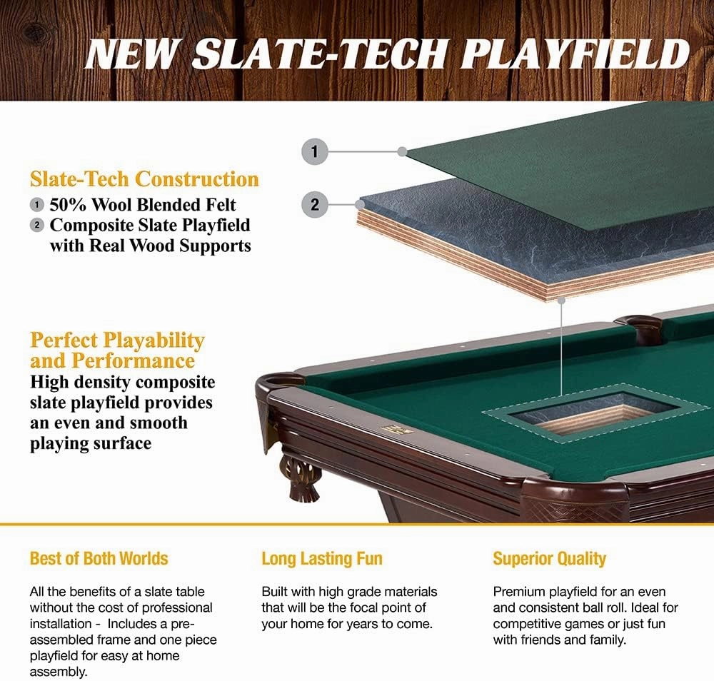 Barrington Billiards Multiple Styles Pool Table, Preassembled Playfields with Complete Billiard Accessory Sets, Perfect for Family Game Rooms