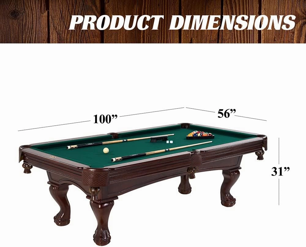 Barrington Billiards Multiple Styles Pool Table, Preassembled Playfields with Complete Billiard Accessory Sets, Perfect for Family Game Rooms