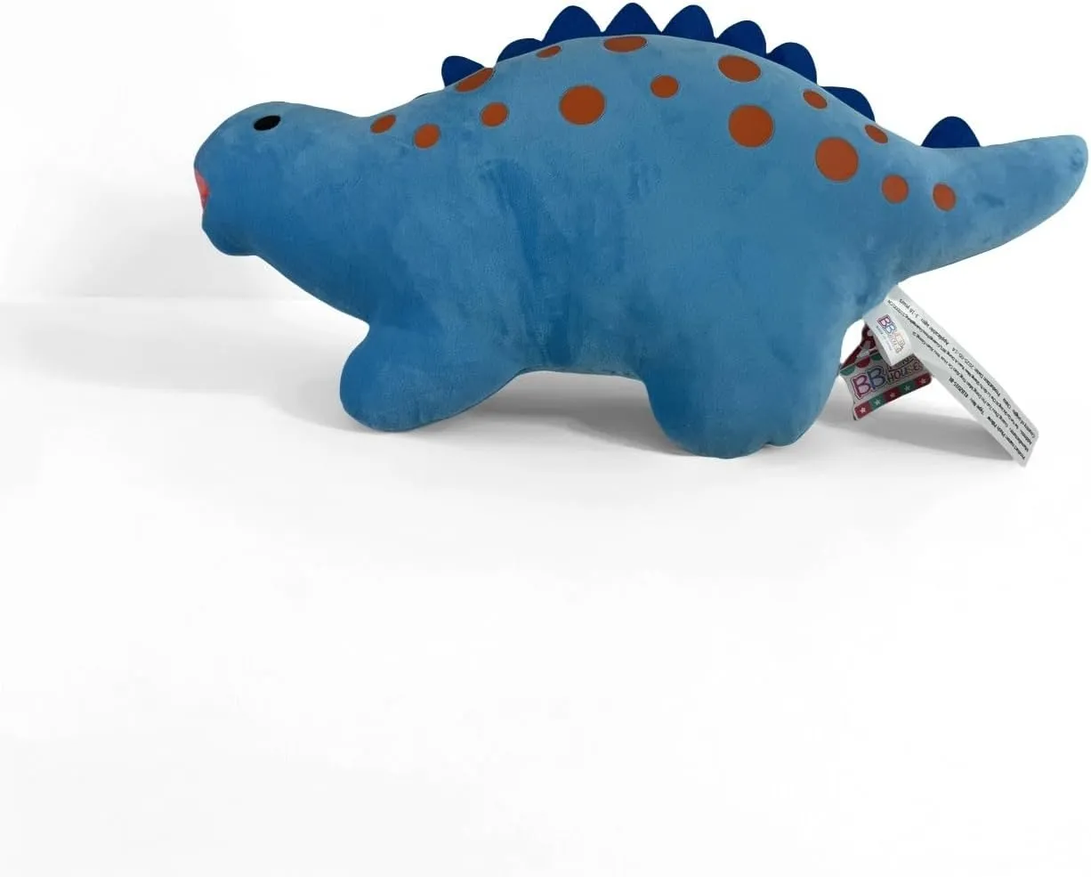 BB FUN HOUSE Dinosaur Pillow Plush, Stuffed Animal Birthday Gift Dino Decorative Throw Pillow for Kids Teens Adult Room Decor Soft Plushie Toy, Blue