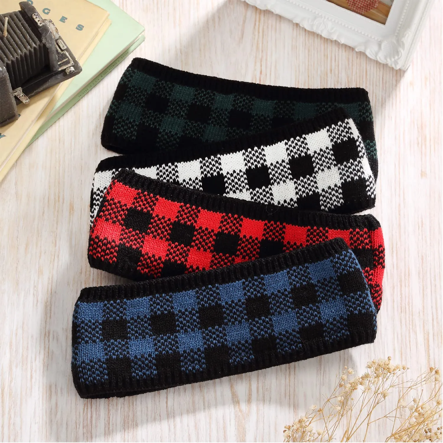 Be Your Own Style BYOS Winter Warm Cute Leopard Print Fleece Lined Knit Headband Head Wrap Ear Warmer