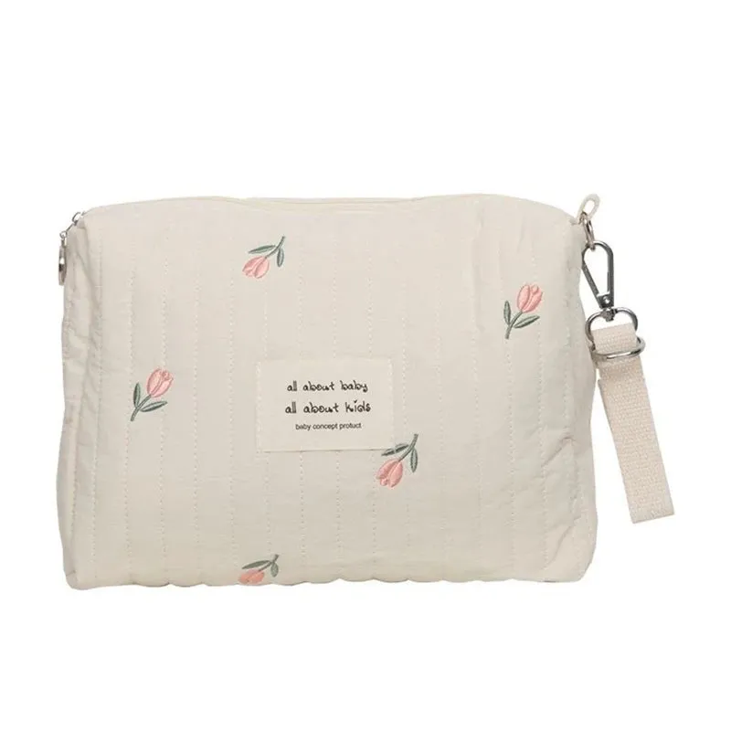 Bear Embroidered Stroller Organizer Diaper & Nursing Pouch