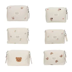 Bear Embroidered Stroller Organizer Diaper & Nursing Pouch