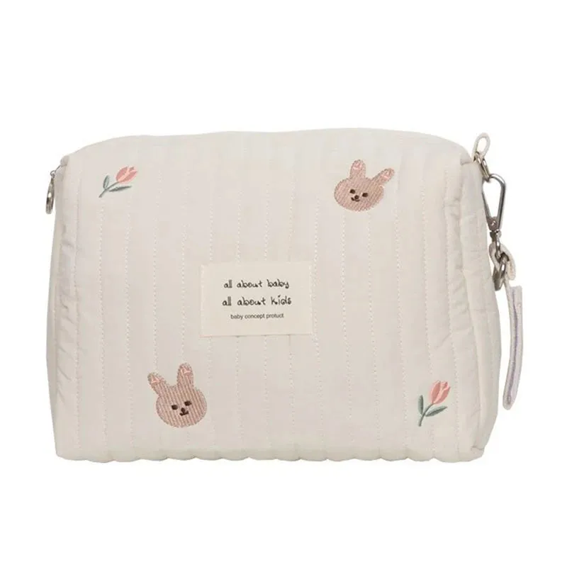 Bear Embroidered Stroller Organizer Diaper & Nursing Pouch