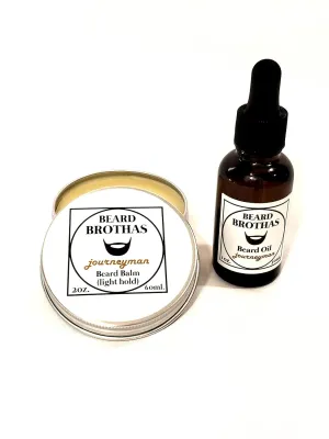 Beard Oil and Balm Set in Teakwood Scent - Premium All-Natural Formula Softens, Shines, and Moisturizes. Perfect Conditioner for Coarse Beard Hair. Black Owned and Suitable for all Men.