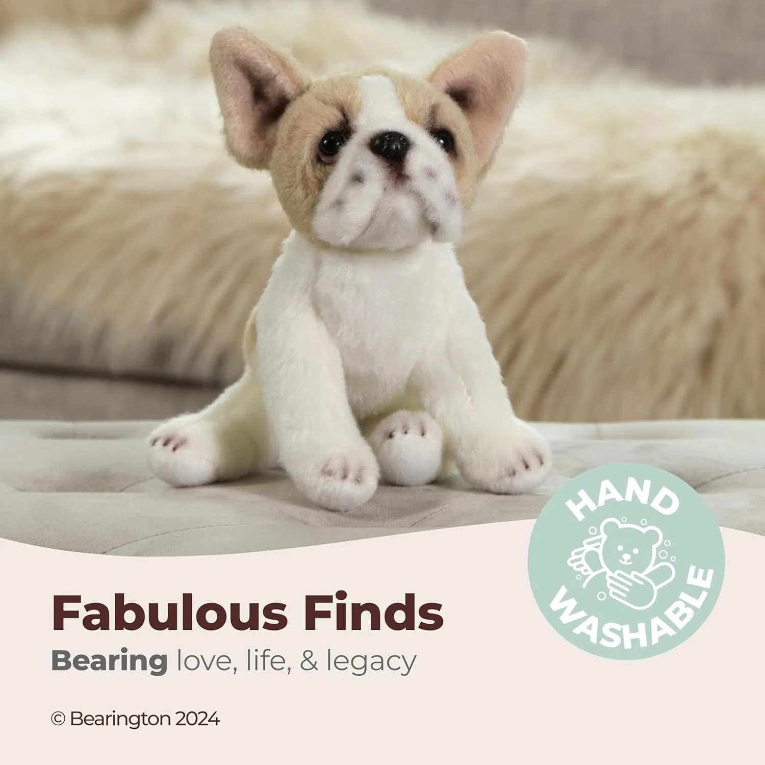 Bearington Lil' Frenchie The French Bulldog Stuffed Animal, 6 Inch Bulldog Stuffed Animal