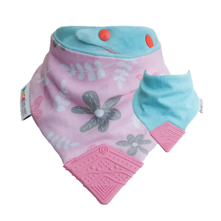 Becalm Baby Teething Bib - Petals