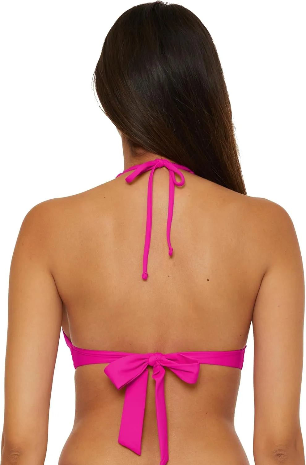 BECCA Women's Marble Canyon Halter Bikini Top, Adjustable, Tie Back, Swimwear Separates