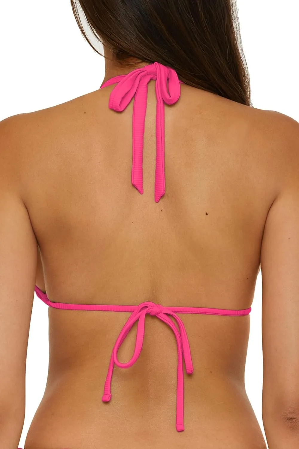 BECCA Women's Modern Edge Triangle Bikini Top, Adjustable, Tie Back, Swimwear Separates