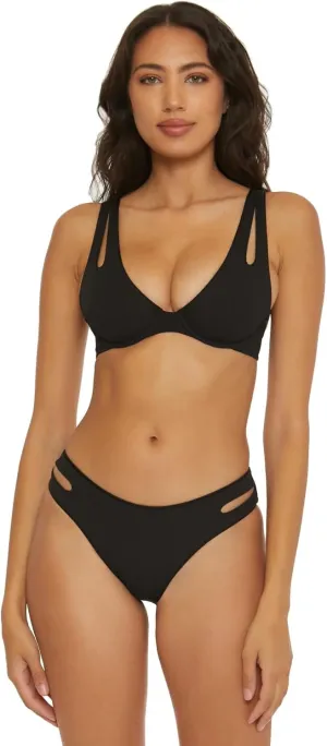 BECCA Women's Standard Modern Edge Underwire Bra Bikini Top, Adjustable, Swimwear Separates