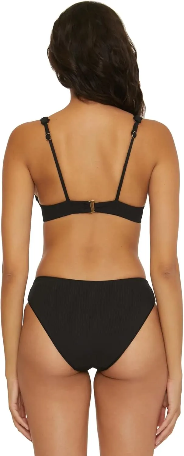 BECCA Women's Standard Modern Edge Underwire Bra Bikini Top, Adjustable, Swimwear Separates