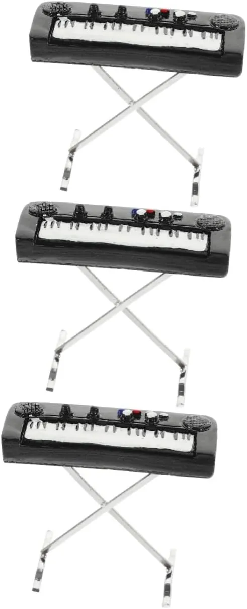 BESPORTBLE 3pcs Dollhouse Accessory: Miniature Electronic Organ Musical Mini Piano Decorative Instrument