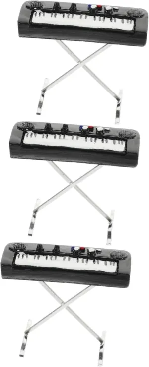 BESPORTBLE 3pcs Dollhouse Accessory: Miniature Electronic Organ Musical Mini Piano Decorative Instrument