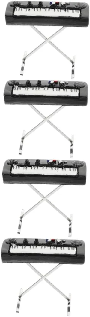BESPORTBLE 4pcs Miniature Electronic Organ Dollhouse Piano Mini Musical Instrument Model Alloy Decor