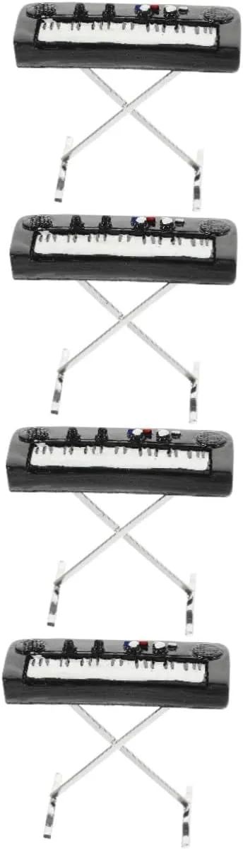 BESPORTBLE 4pcs Miniature Electronic Organ Dollhouse Piano Mini Musical Instrument Model Alloy Decor
