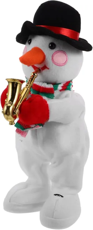 BESPORTBLE Christmas Plush Snowman Doll Animated Musical for Holiday Decor Plush Dancing Snowman for Christmas Festive Home Decoration