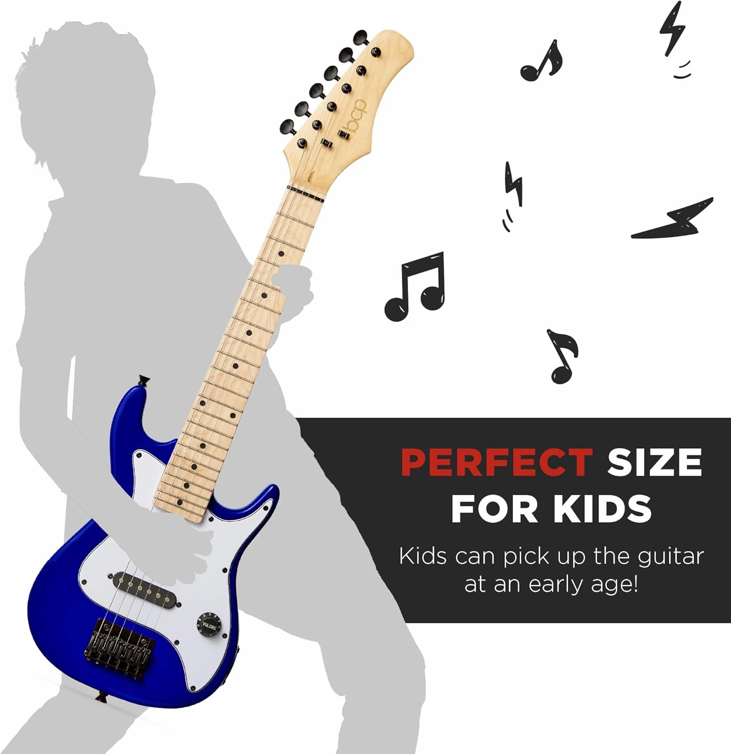 Best Choice Products 30in Kids Electric Guitar Beginner Starter Kit w/ 5W Amplifier, Strap, Gig Bag, Strings, Picks - Metallic Blue