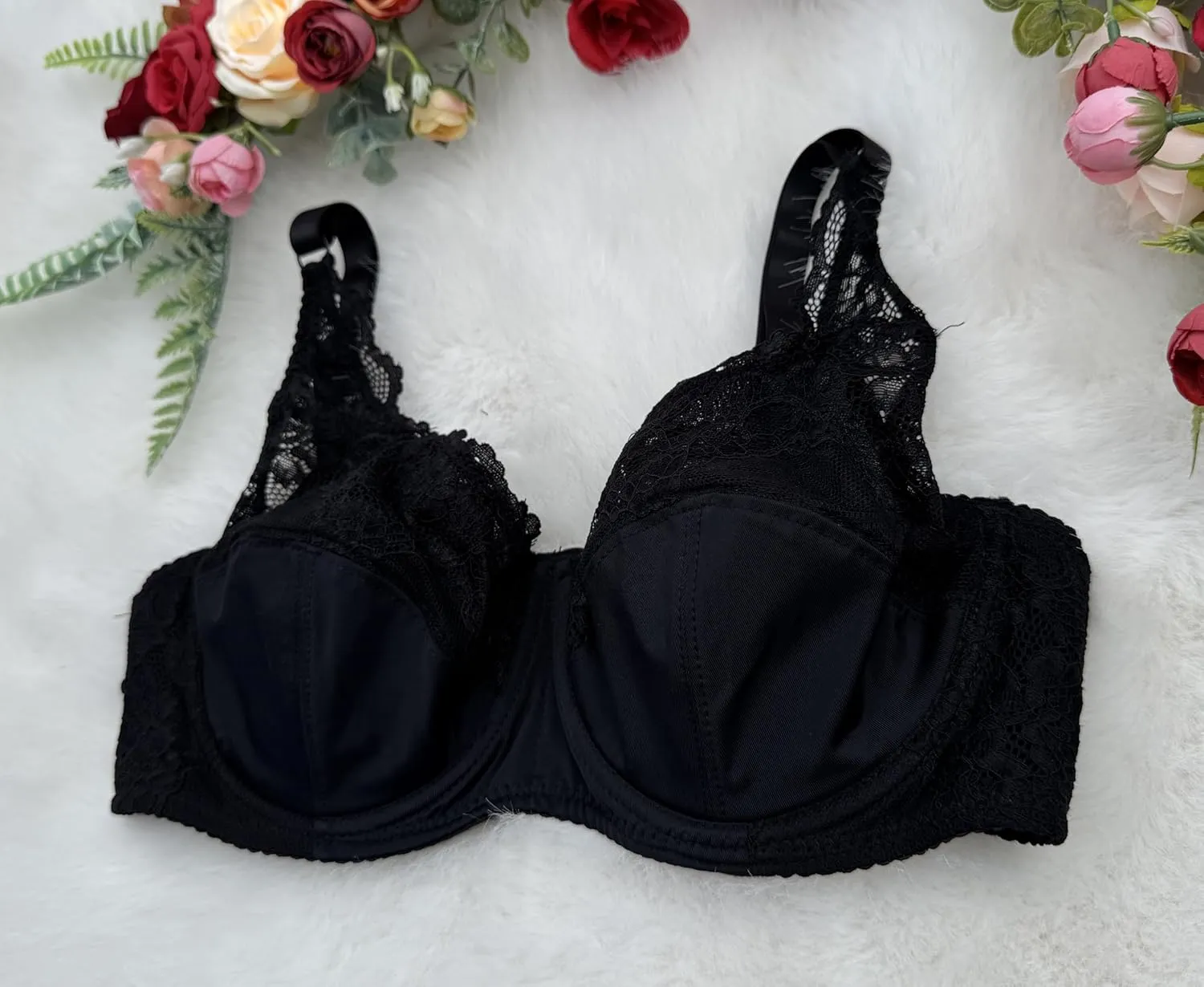 BIMEI Women's Lace Pocket Bra Mastectomy Bra for Silicone Breast Forms Built-in Pockets Crossdressin3307