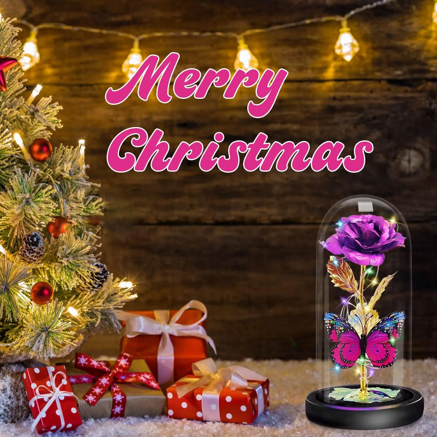 Birthday Gifts for Women, Mother's Day Glass Rose Gifts for Mom Wife Grandma, Beauty and Beast Forever Roses Flower Gifts for Christmas Valentine's Day Mother's Day Anniversary