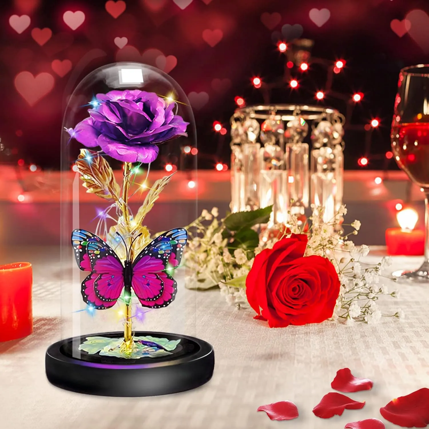 Birthday Gifts for Women, Mother's Day Glass Rose Gifts for Mom Wife Grandma, Beauty and Beast Forever Roses Flower Gifts for Christmas Valentine's Day Mother's Day Anniversary