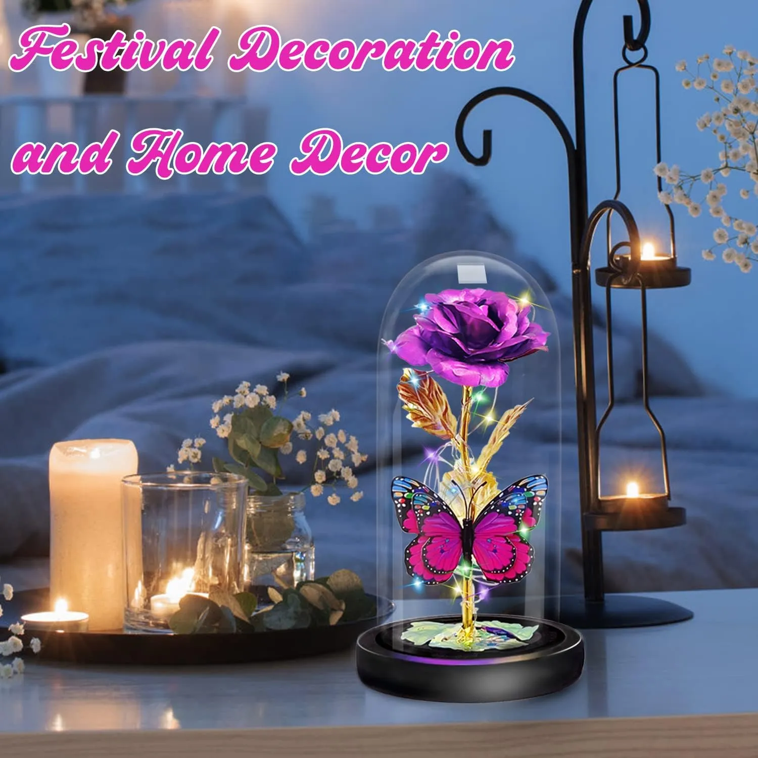 Birthday Gifts for Women, Mother's Day Glass Rose Gifts for Mom Wife Grandma, Beauty and Beast Forever Roses Flower Gifts for Christmas Valentine's Day Mother's Day Anniversary